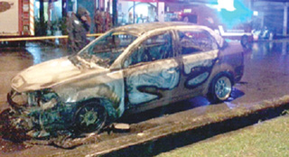 Man killed as car catches fire